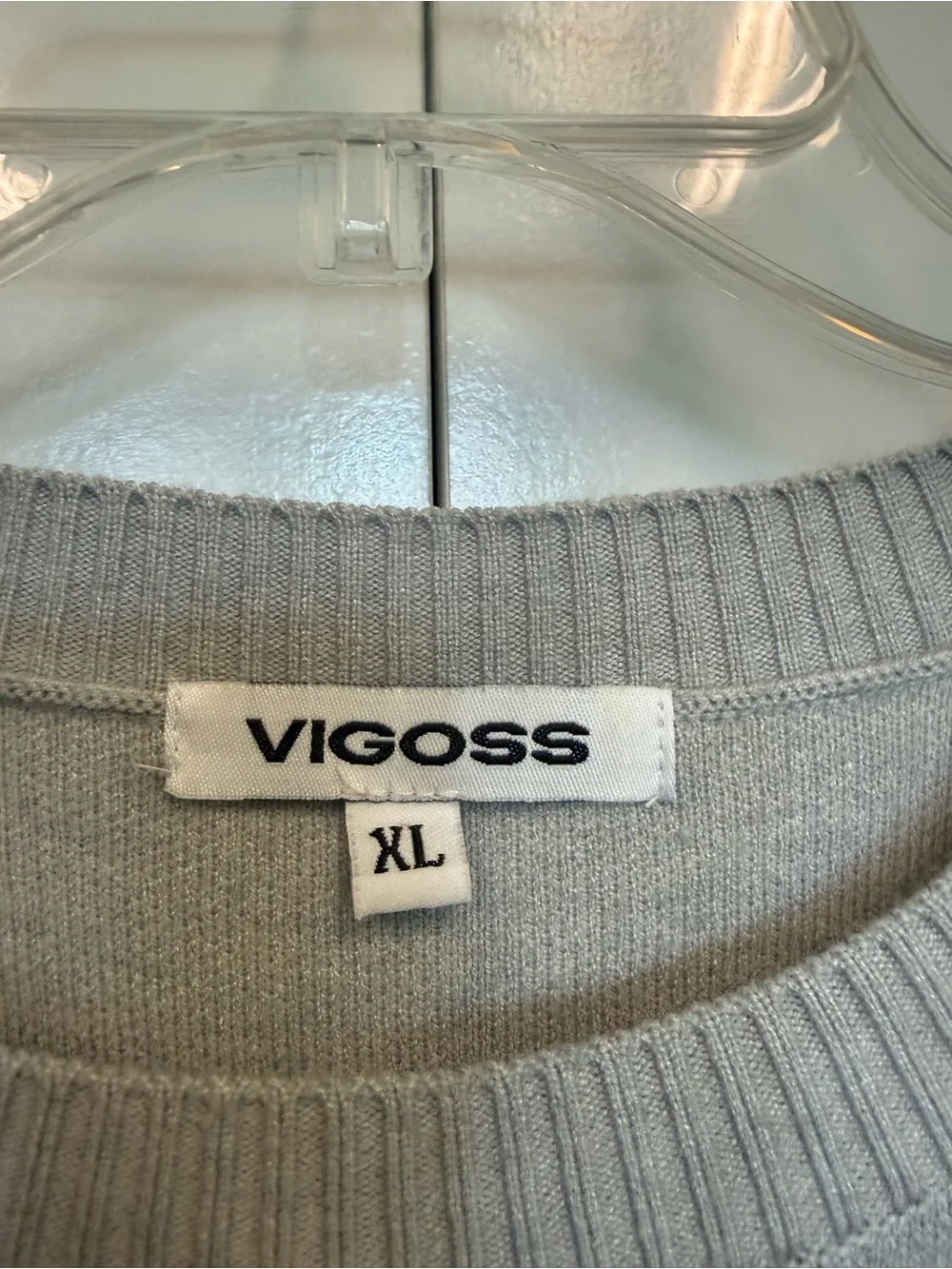 NWOT Vigoss Light Gray Crewneck Sweater with skull - Halloween, fall.